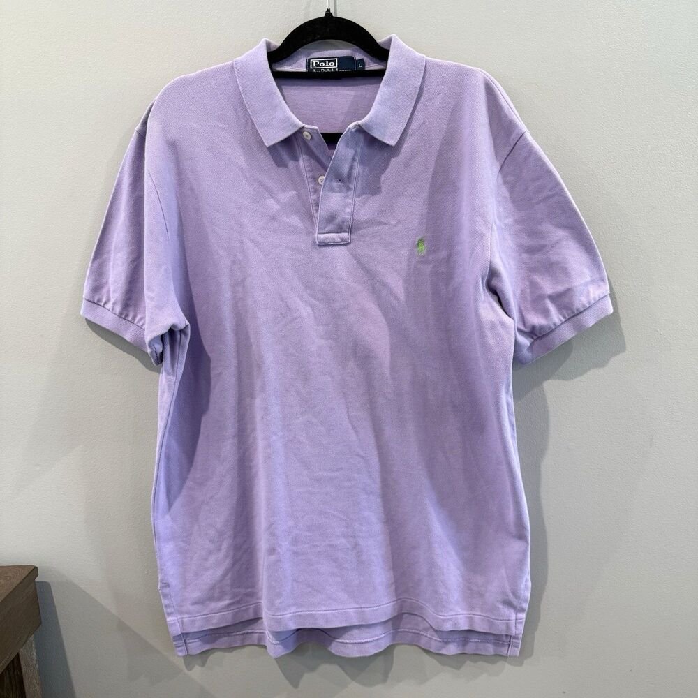 Polo Ralph Lauren 100% Cotton Light Purple Classic Fit Short Sleeve Polo L
